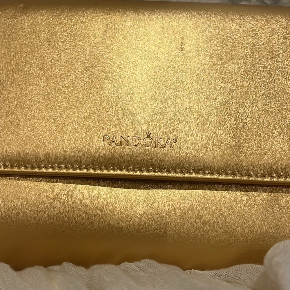 Pandora Gold Leather Large Clutch - Picture 2 of 5